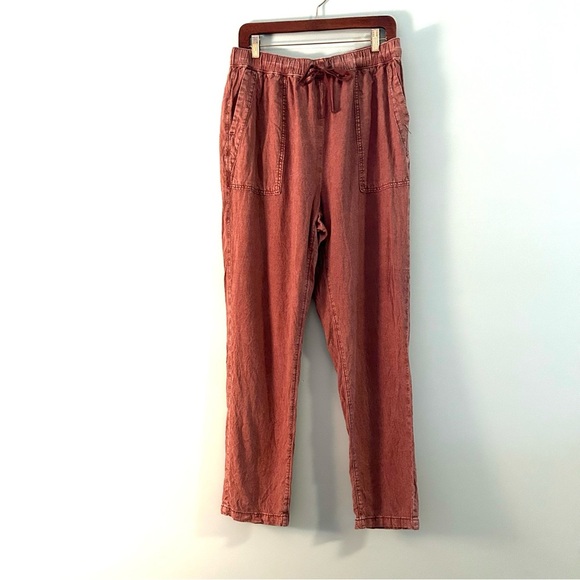 Anthropologie Pilcro Linen Blend Drawstring Pants. Size MT. - Picture 2 of 12